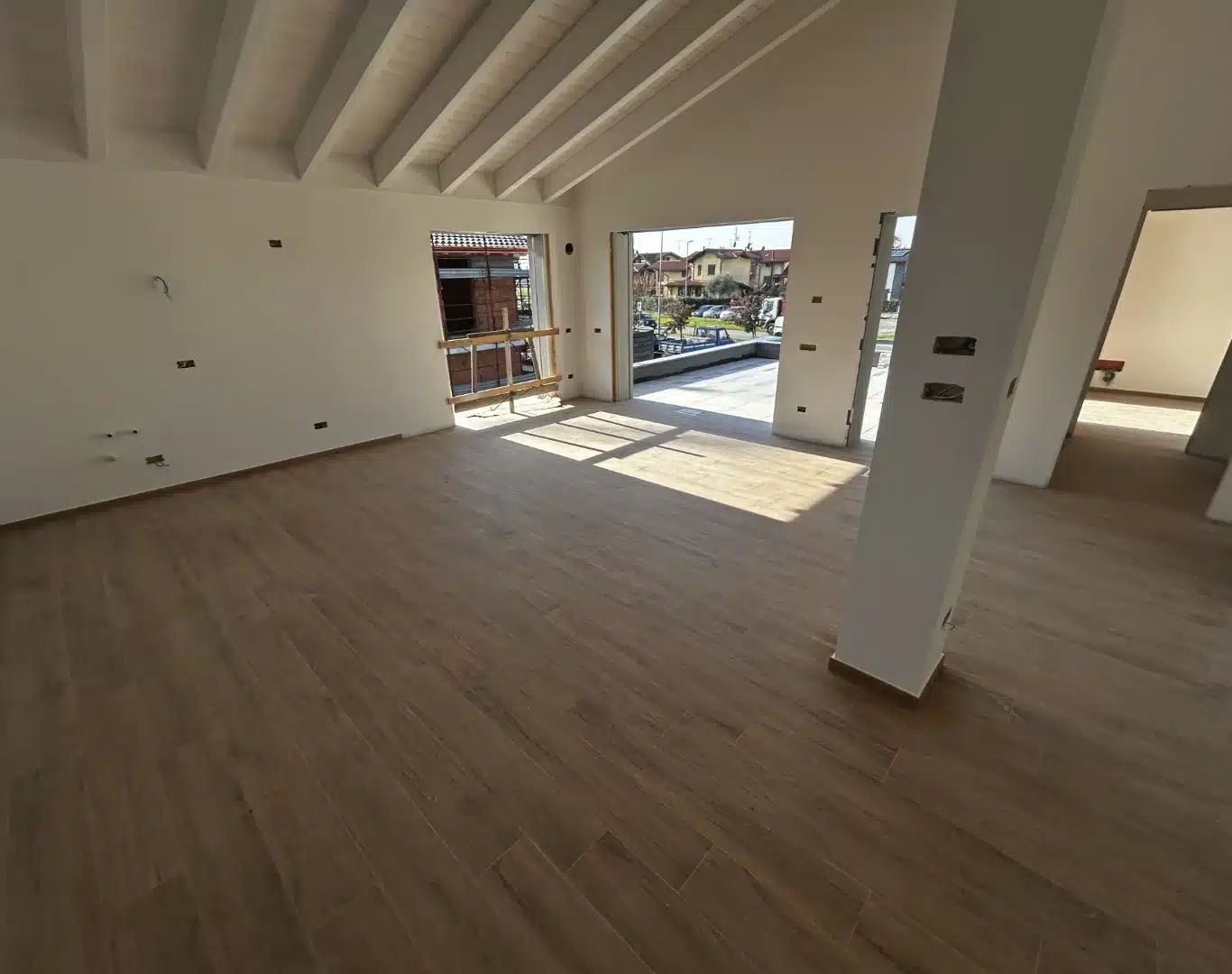 Pavimentazione in parquet di loft